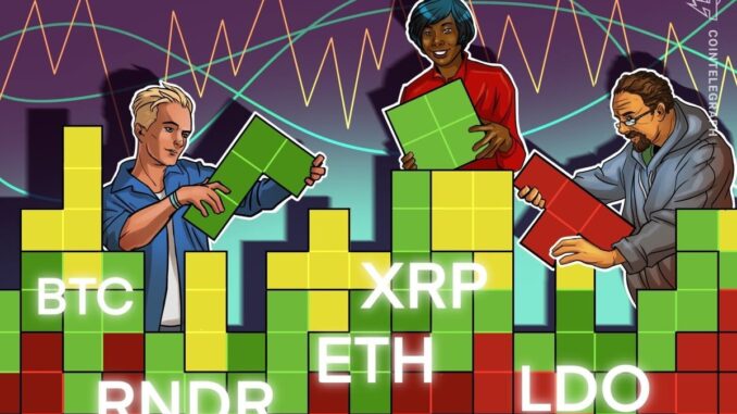A sideways Bitcoin price could lead to breakouts in ETH, A sideways Bitcoin price could lead to breakouts in ETH, XRP, LDO and RNDR