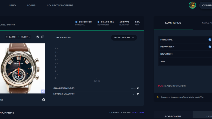 DeFi borrower uses luxury watch-backed NFT as collateral for a DeFi borrower uses luxury watch-backed NFT as collateral for a loan
