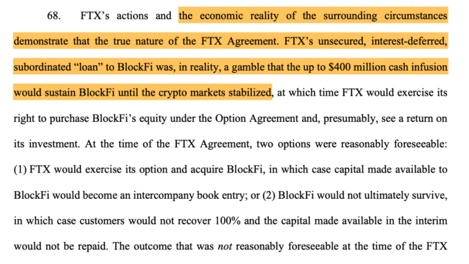 BlockFi argues FTX, Three Arrows Capital aren’t entitled to repayments