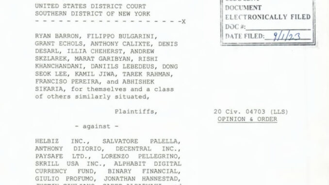 Court rules in favor of HelbizCoin investors, class lawsuit to Court rules in favor of HelbizCoin investors, class lawsuit to go ahead