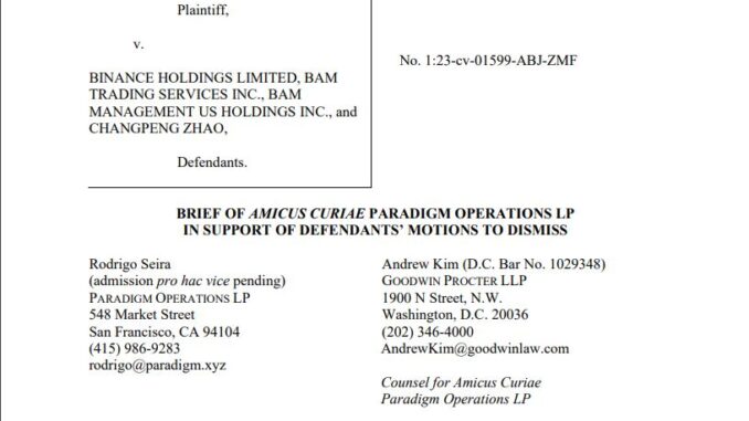 Paradigm accuses SEC of bypassing rules in Binance lawsuit Paradigm accuses SEC of bypassing rules in Binance lawsuit
