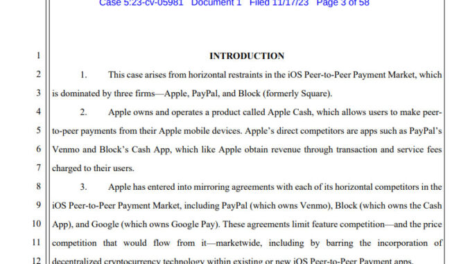 Apple sued for blocking crypto tech for P2P payments Apple sued for blocking crypto tech for P2P payments
