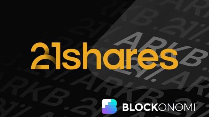 21Shares Announces 0.21% Fee for Ethereum ETF, Offers Temporary Waiver 21Shares Announces 0.21% Fee for Ethereum ETF, Offers Temporary Waiver