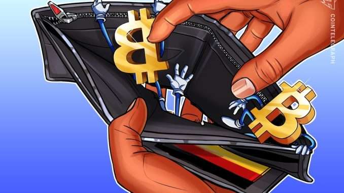 German gov’t Bitcoin wallet drops to 5,800 BTC after major