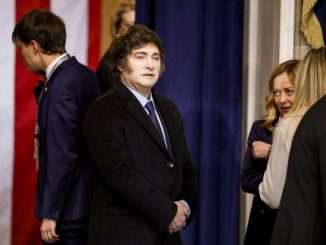 Argentina's President Javier Milei at Donald Trump's inauguration in 2025