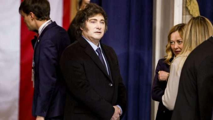 Argentina's President Milei Faces Impeachment Threat Over LIBRA Cryptocurrency Controversy: Argentina's President Javier Milei at Donald Trump's inauguration in 2025