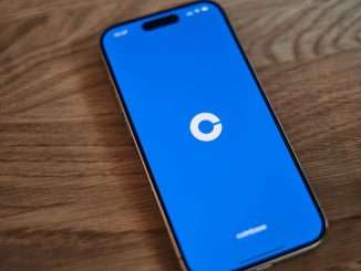 Coinbase app opening screen on mobile phone