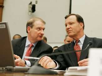 Paul Atkins, Donald Trump's nominee for SEC chair, on the left (Mark Wilson/Getty Images)